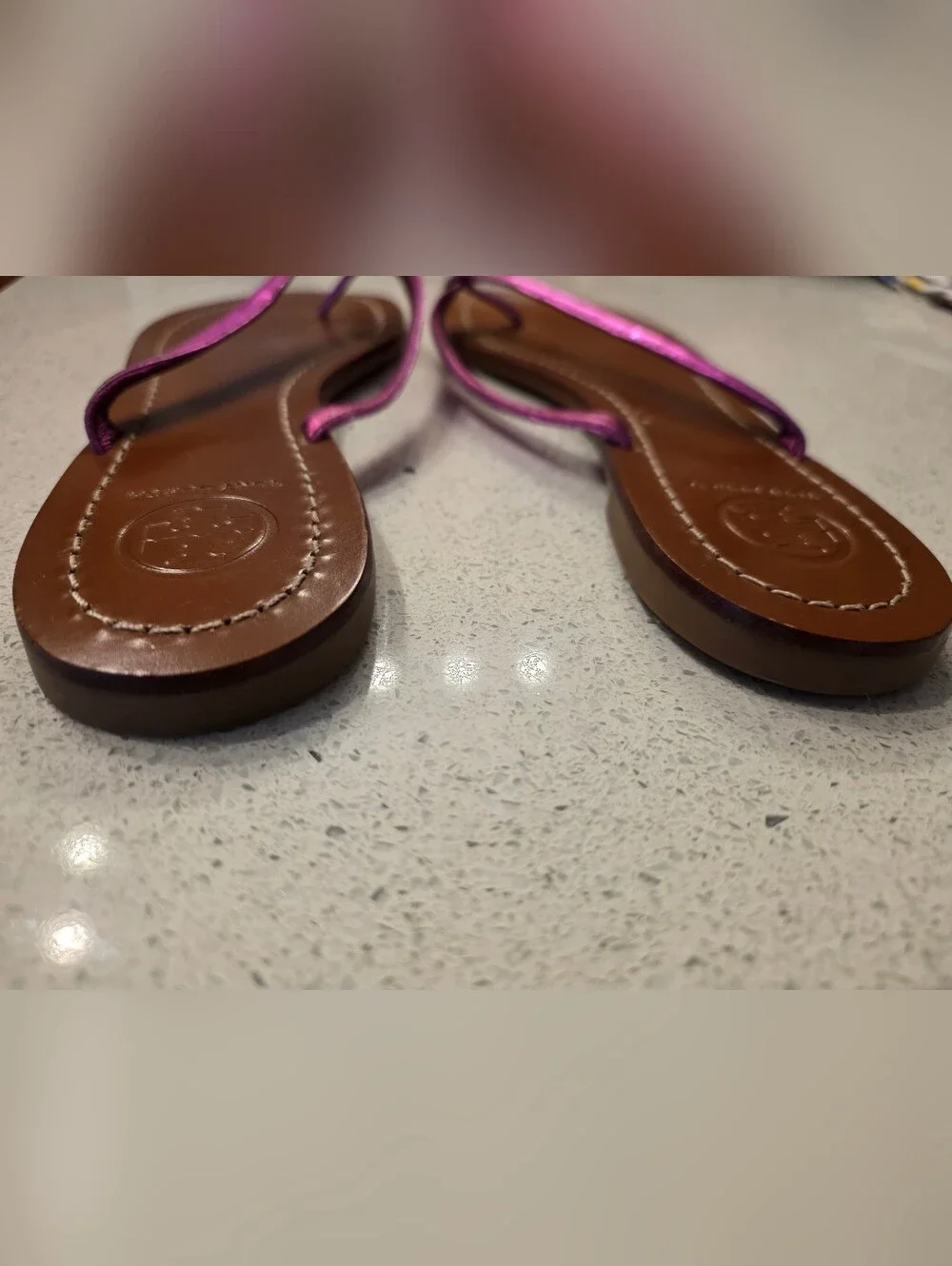 Tory Burch Metallic Flip-Flop Sandals - Women's